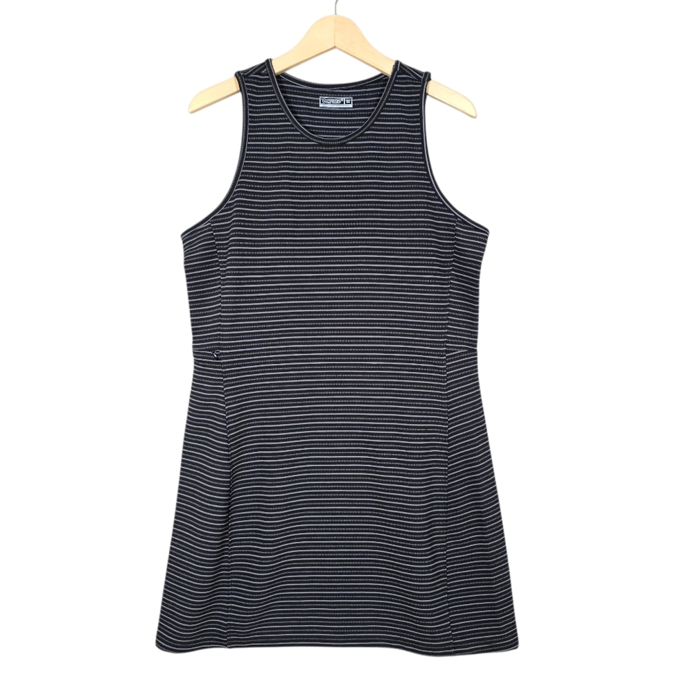 Hi-Tec Women's Striped Sleeveless Active Dress Black Grey Medium
